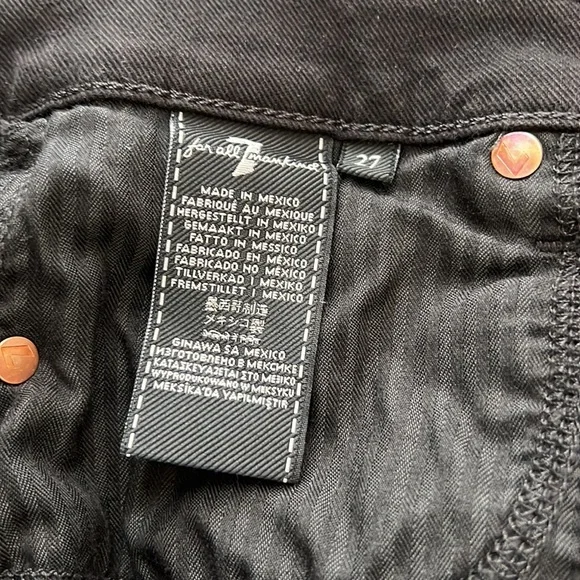 7 For All Mankind Black Josefina Skinny Boyfriend Jeans Size 27 - Picture 14 of 15
